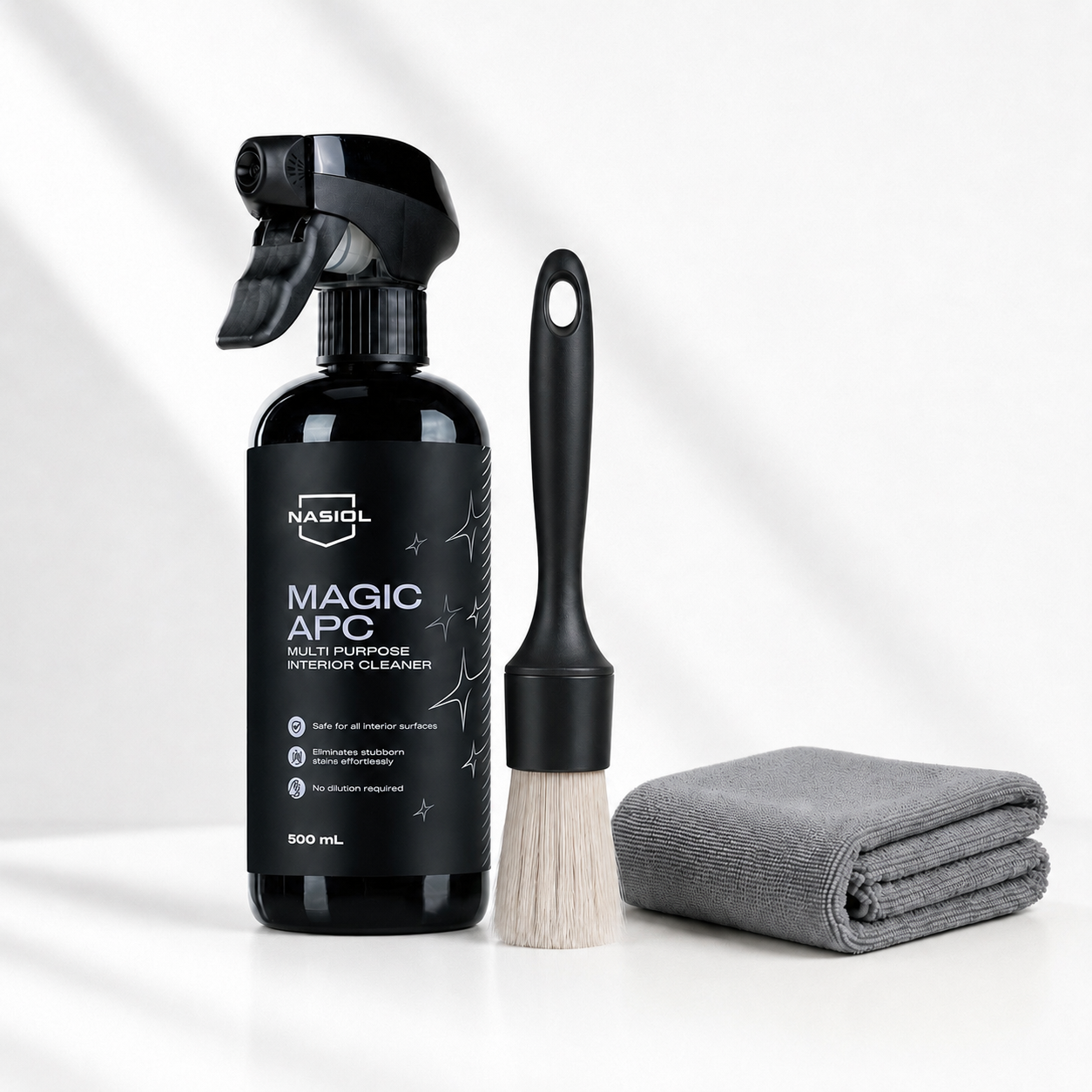 BiCar Detailing Interior Kit – NASIOL Magic APC 500ml + detailingový štětec + mikrovláknová utěrka